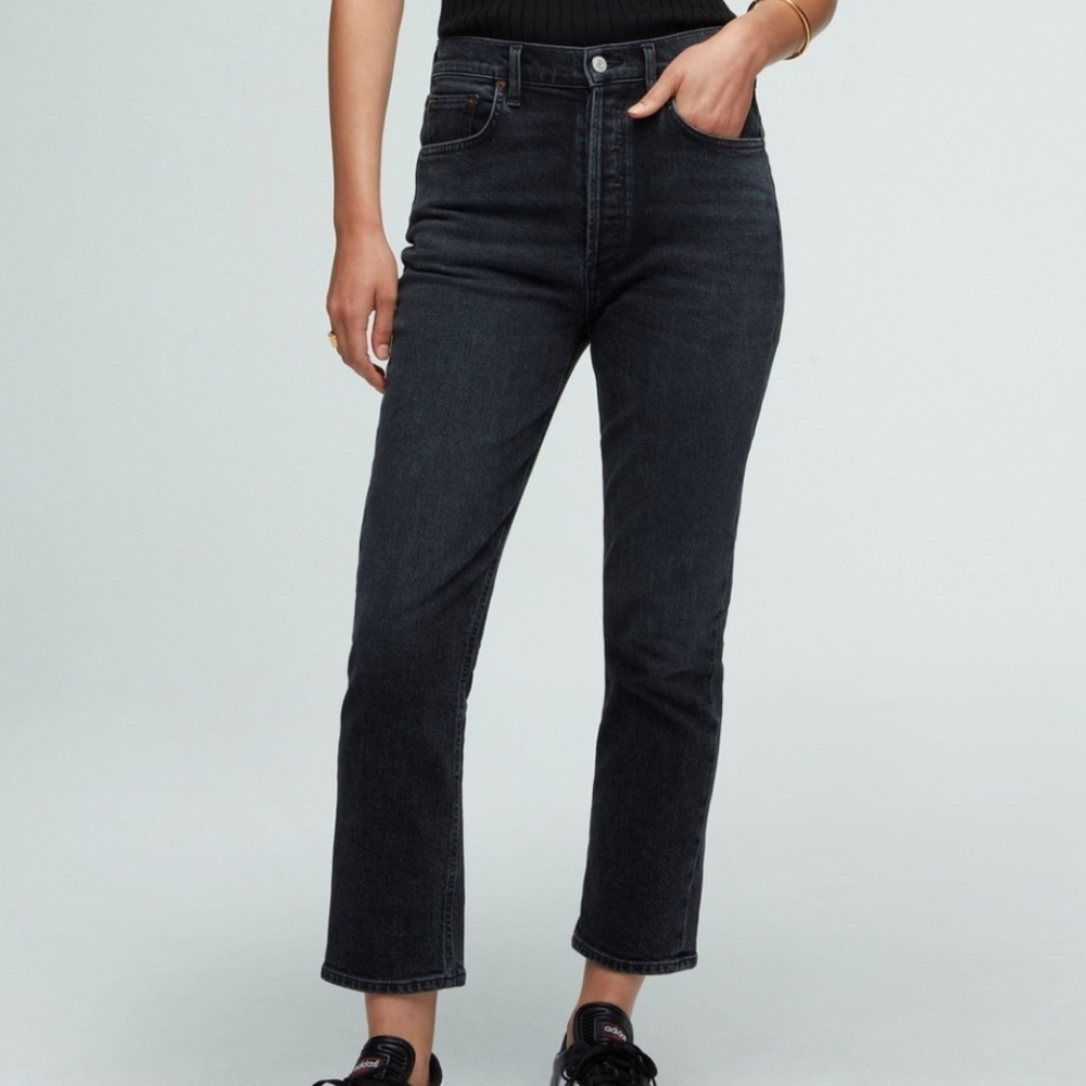 Agolde Riley Black Ankle Jeans
